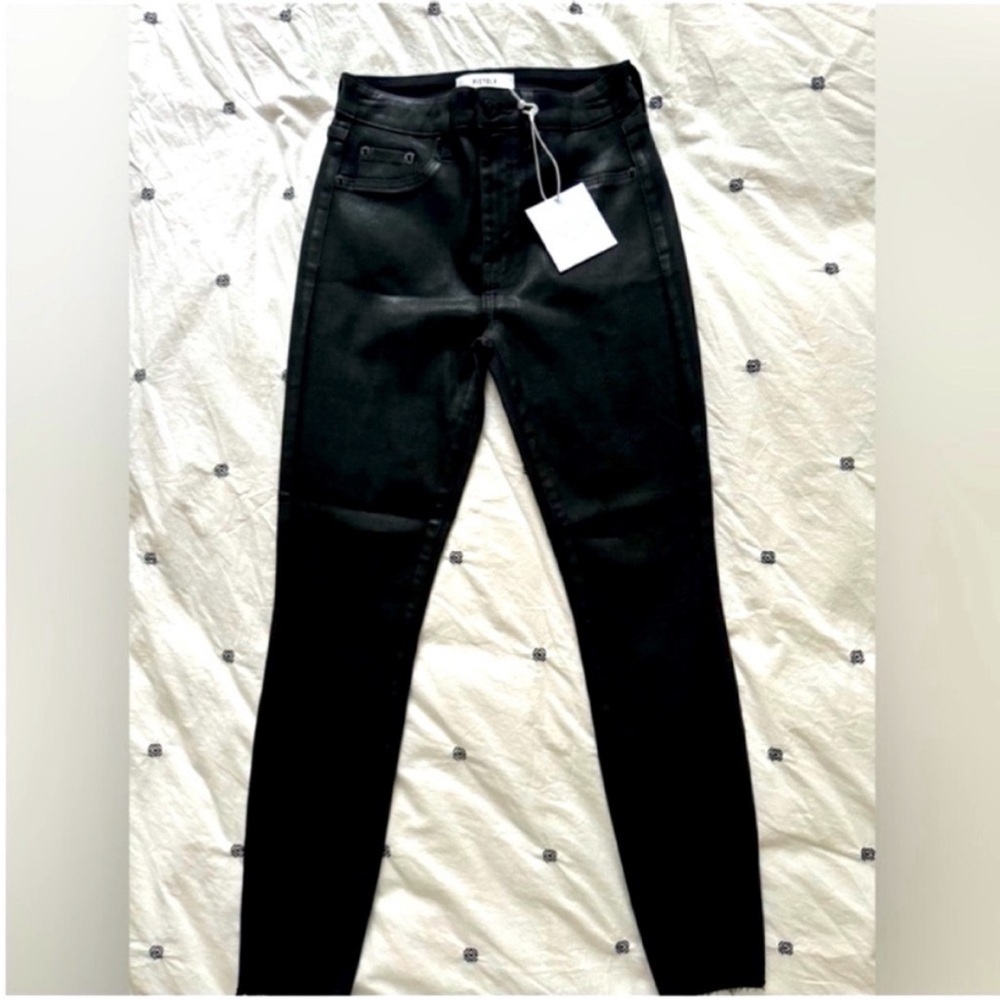 NWT Pistola Women’s High Rise Black Coated Skinny Jeans Size 26